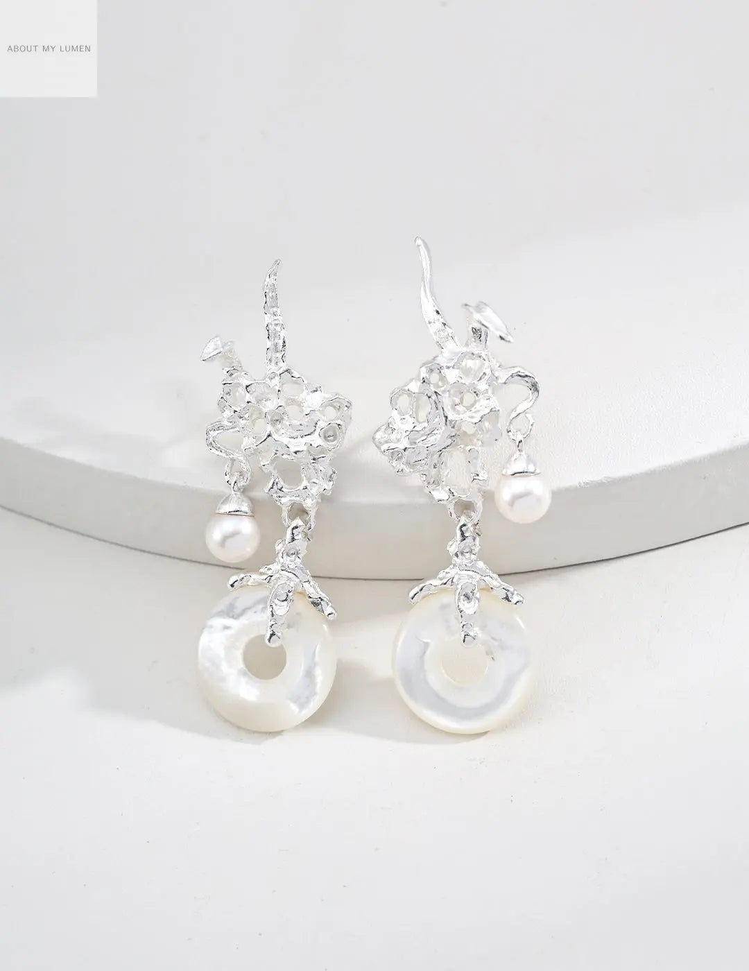 Antique Silver & Mother of Pearl Earrings ABOUT MY LUMEN