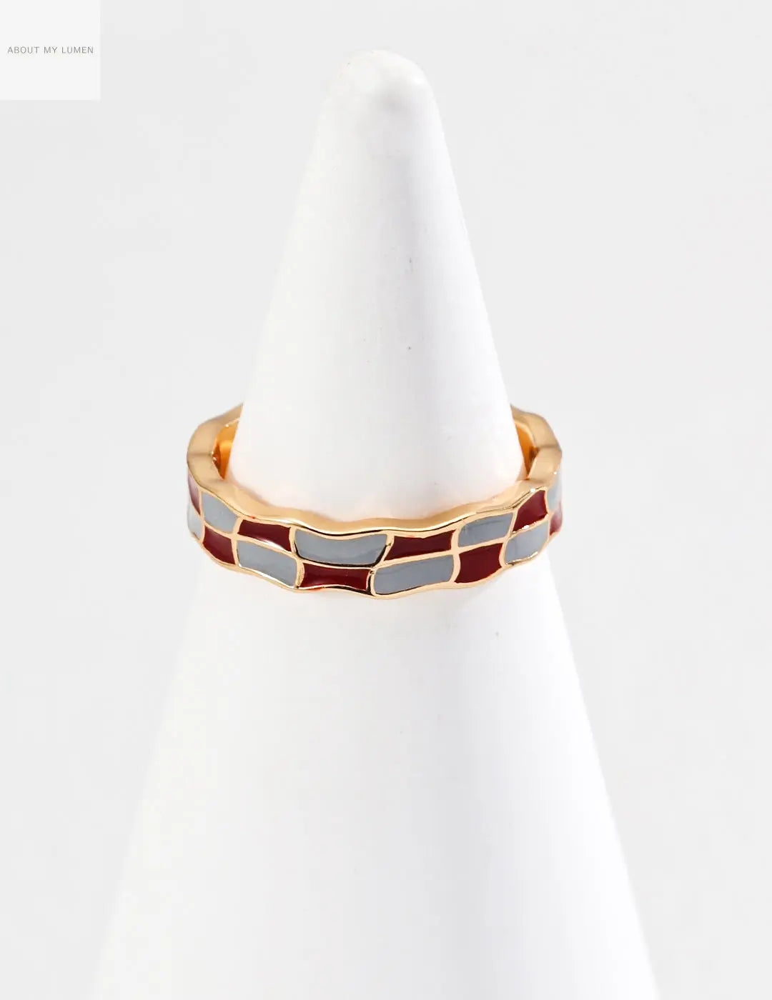 Artisan Red & Blue Drip-Glaze Silver Ring ABOUT MY LUMEN