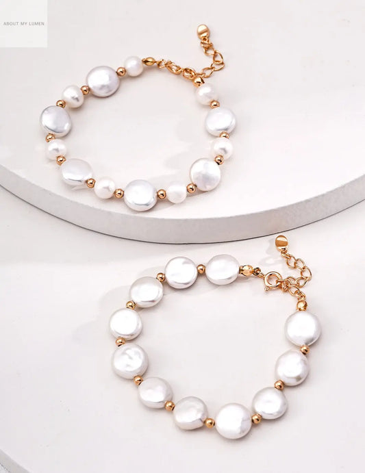 Baroque Button Pearl Silver Bracelet ABOUT MY LUMEN