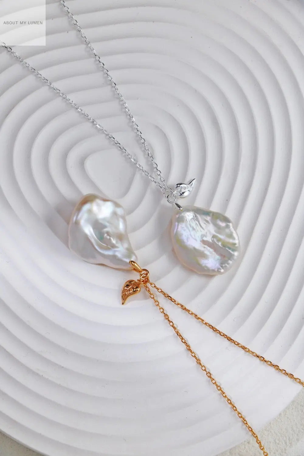 Blossoming Silver Pearl Petal Necklace ABOUT MY LUMEN