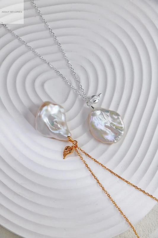 Blossoming Silver Pearl Petal Necklace ABOUT MY LUMEN