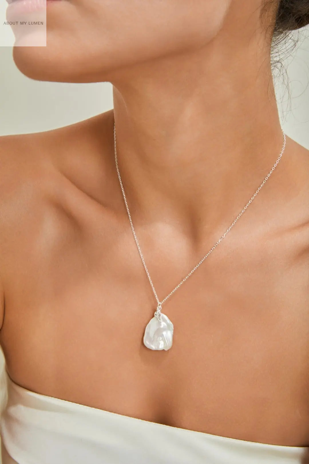 Blossoming Silver Pearl Petal Necklace ABOUT MY LUMEN