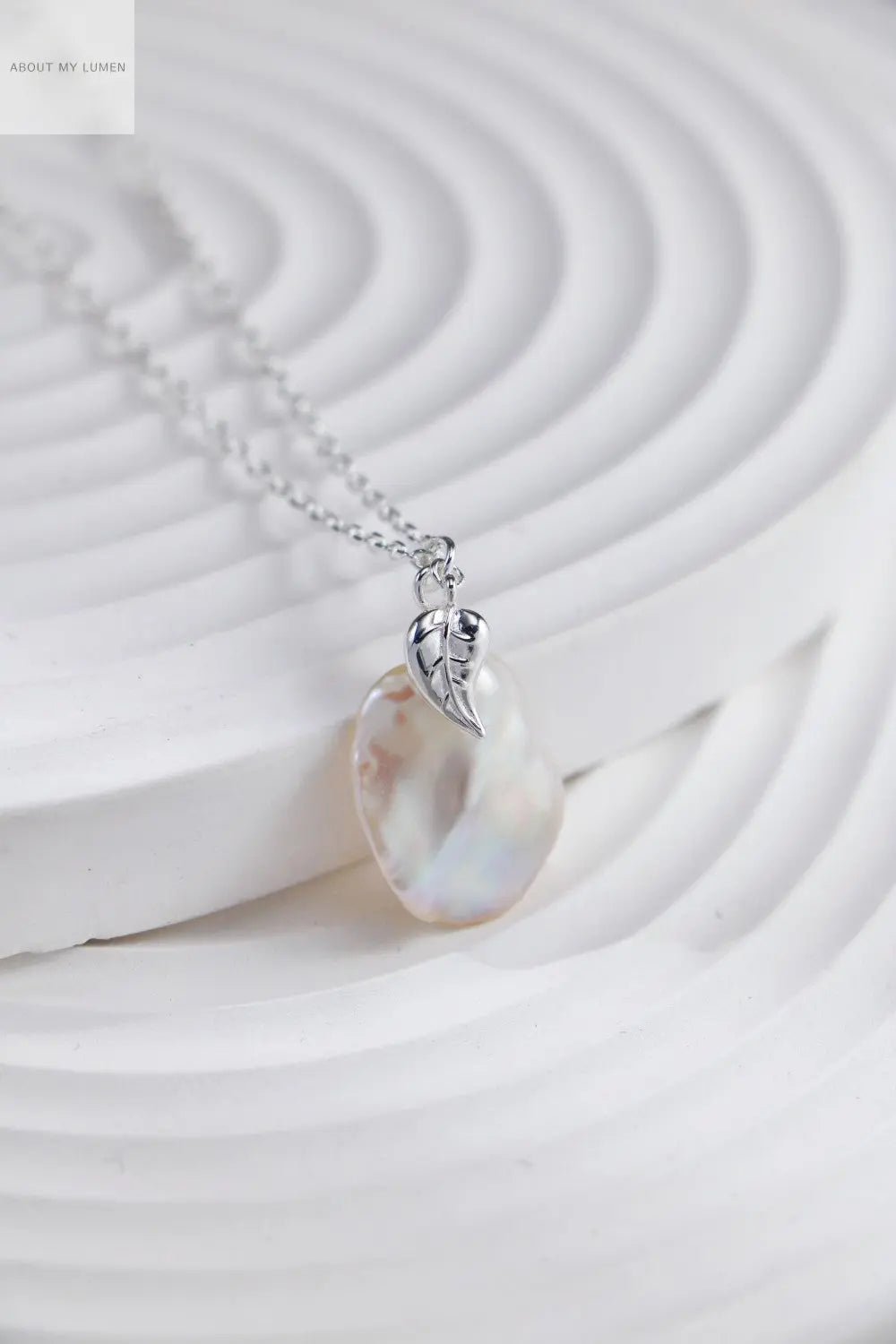 Blossoming Silver Pearl Petal Necklace ABOUT MY LUMEN