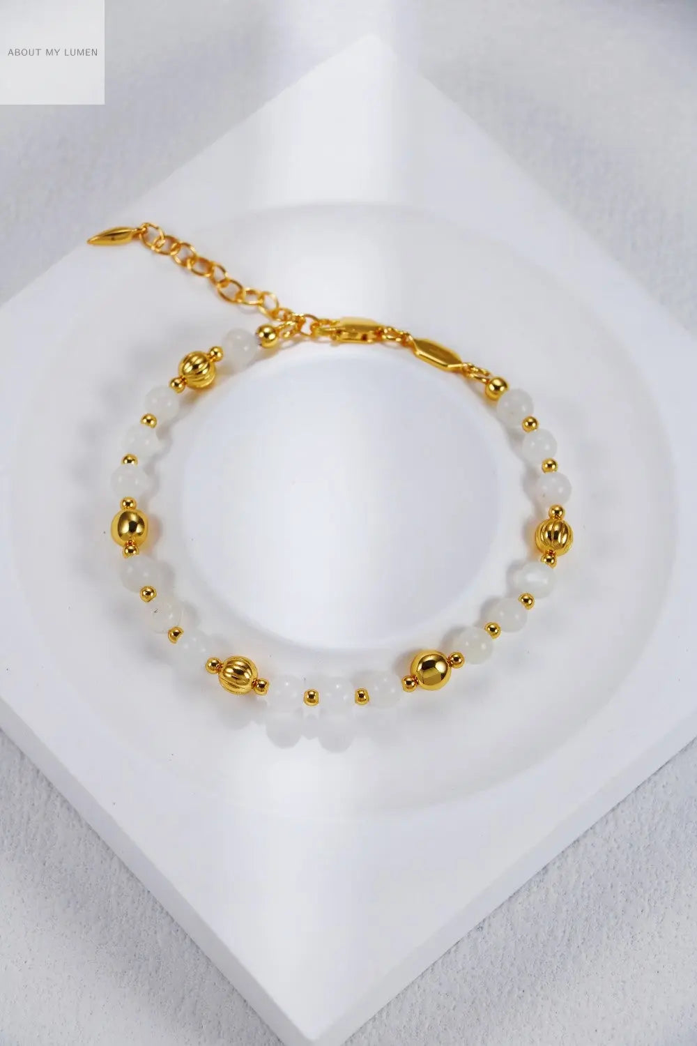 Gold-Tone Silver & Natural Stone Bracelet ABOUT MY LUMEN