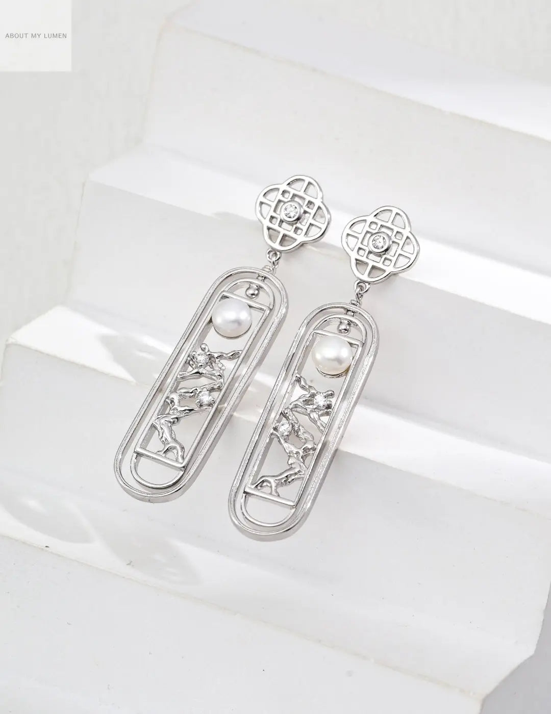 Lattice Sterling Silver & Pearl Earrings ABOUT MY LUMEN