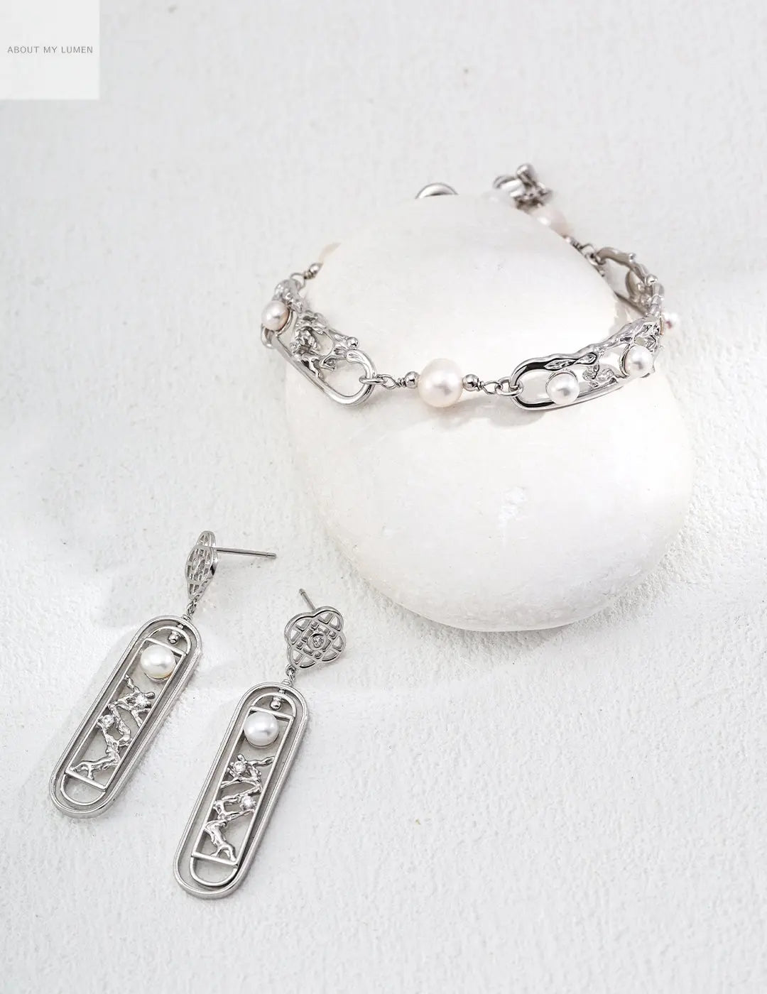 Lattice Sterling Silver & Pearl Earrings ABOUT MY LUMEN