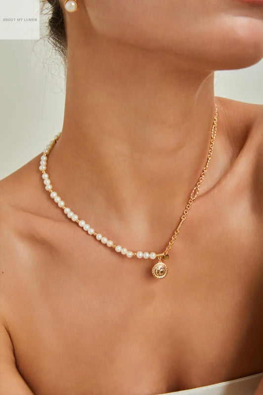 Regal Vintage Gold-Tone Silver Pearl Necklace ABOUT MY LUMEN