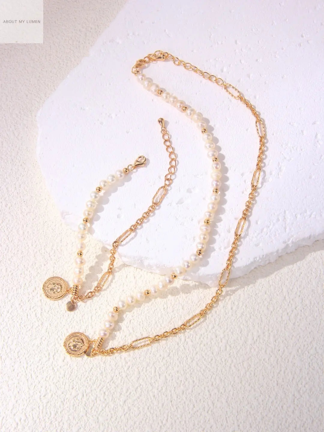 Regal Vintage Gold-Tone Silver Pearl Necklace ABOUT MY LUMEN