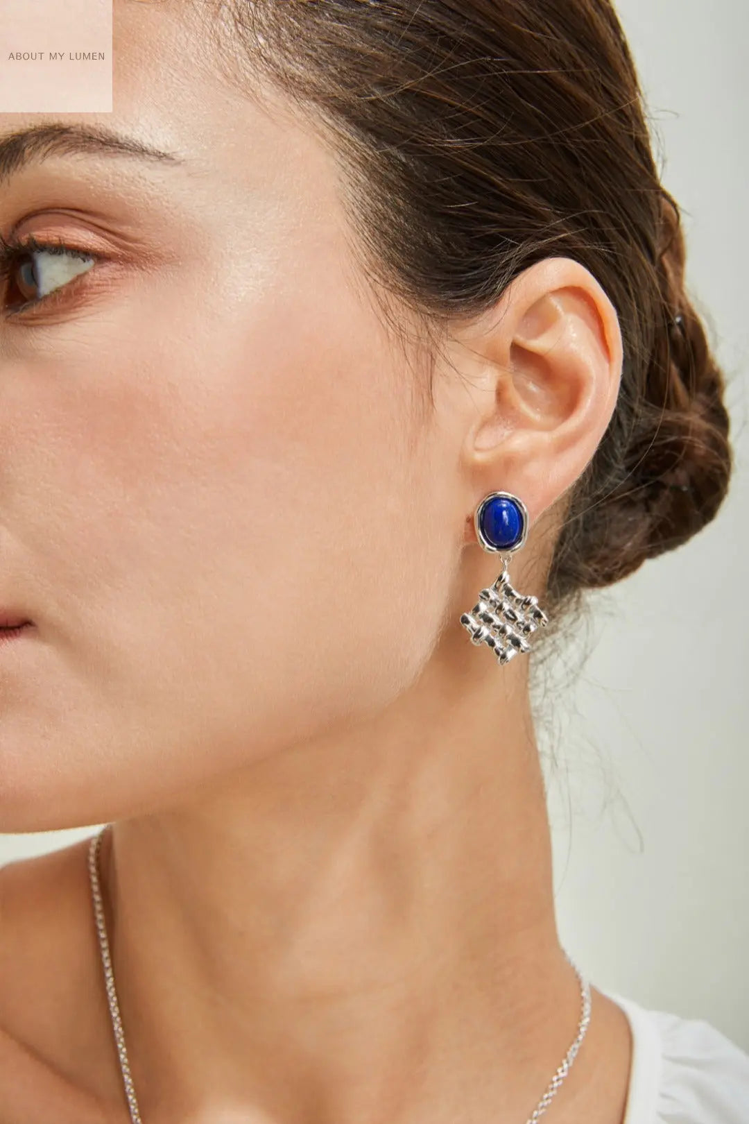 Silver Lapis Lazuli Woven Earrings ABOUT MY LUMEN