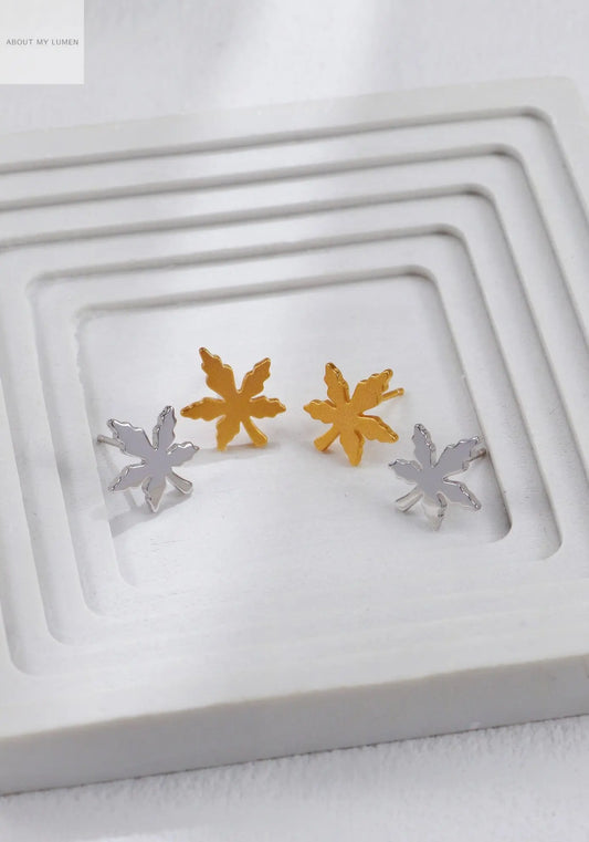 Silver Maple Leaf Ear Studs ABOUT MY LUMEN