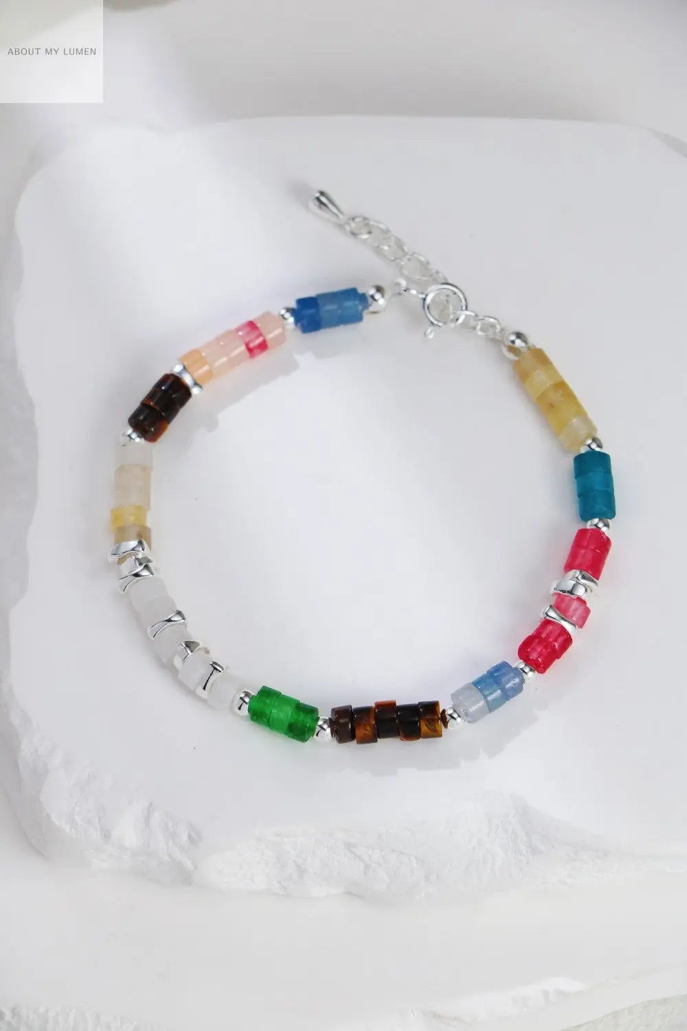 Silver Rainbow Gemstone Bracelet ABOUT MY LUMEN