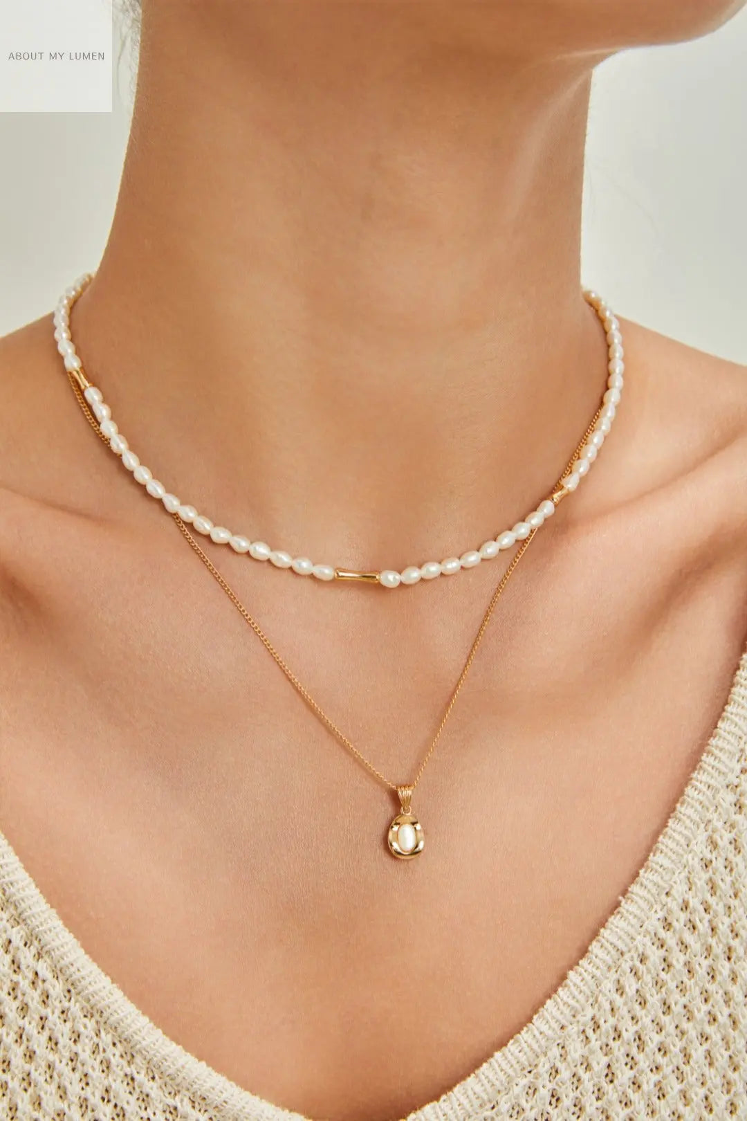 Silver & Mother of Pearl Necklace ABOUT MY LUMEN