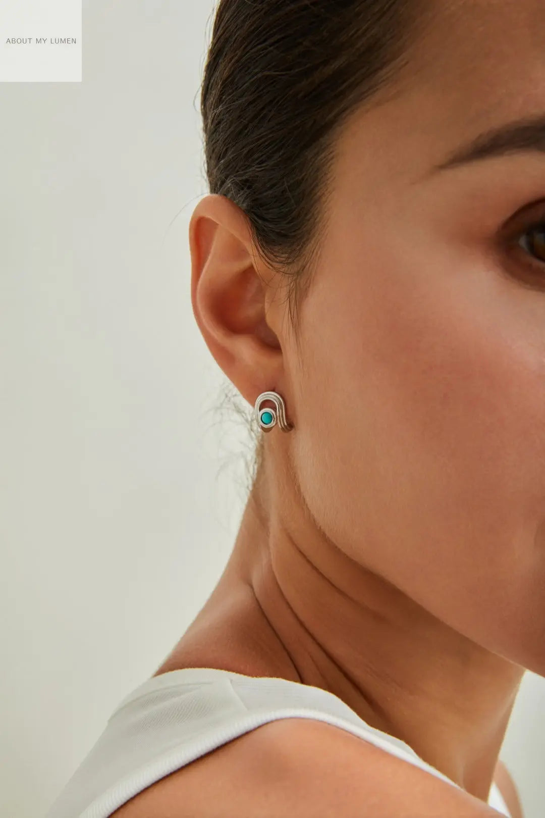 Silver & Natural Turquoise Stud Earrings ABOUT MY LUMEN