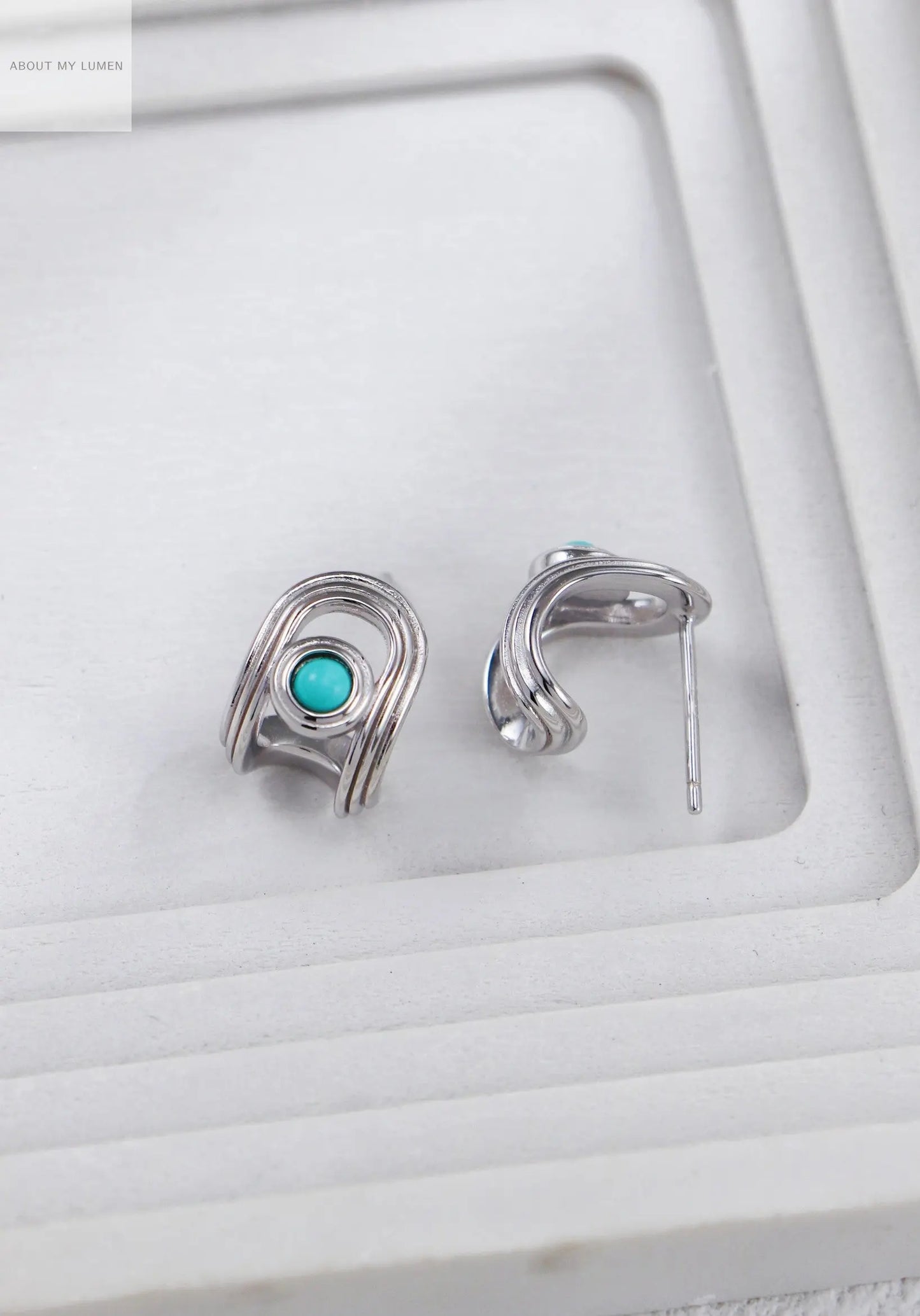 Silver & Natural Turquoise Stud Earrings ABOUT MY LUMEN