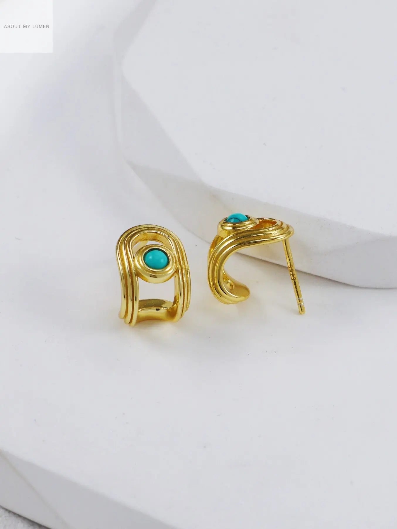 Silver & Natural Turquoise Stud Earrings ABOUT MY LUMEN