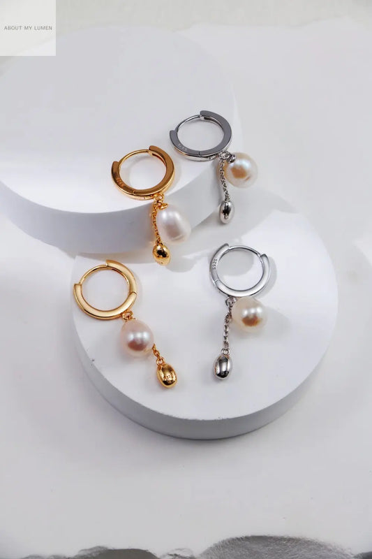 Silver hoop & pearl earrings ABOUT MY LUMEN