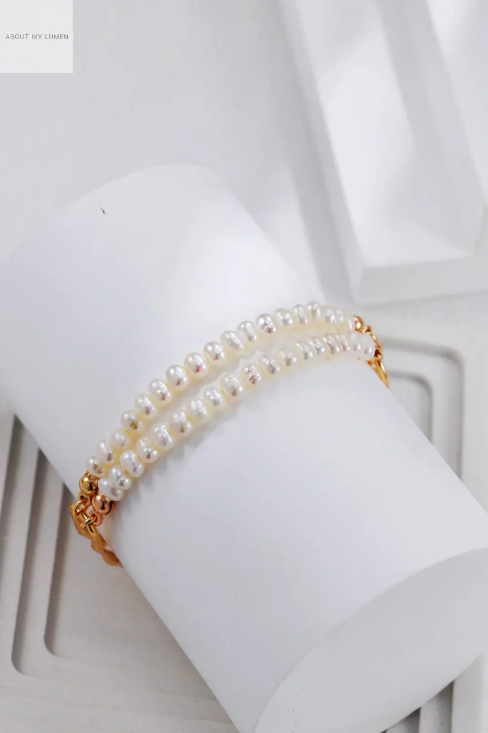 Vintage Gold-Toned Silver Twin-Layer Pearl Bracelet ABOUT MY LUMEN